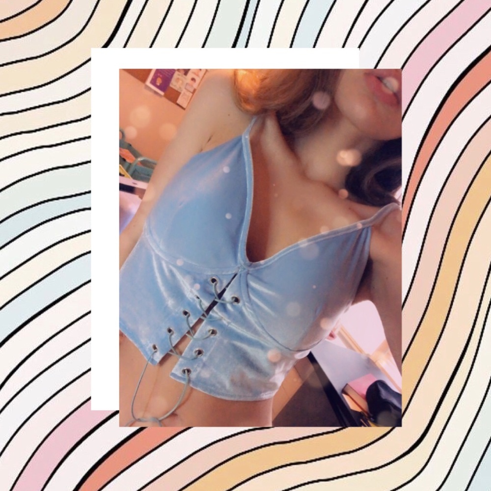 🎀 tie-up velvet cropped cami 🎀